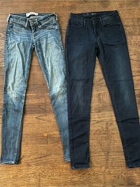 Dark Levi's and Light Blue Hollister Skinny Jeans